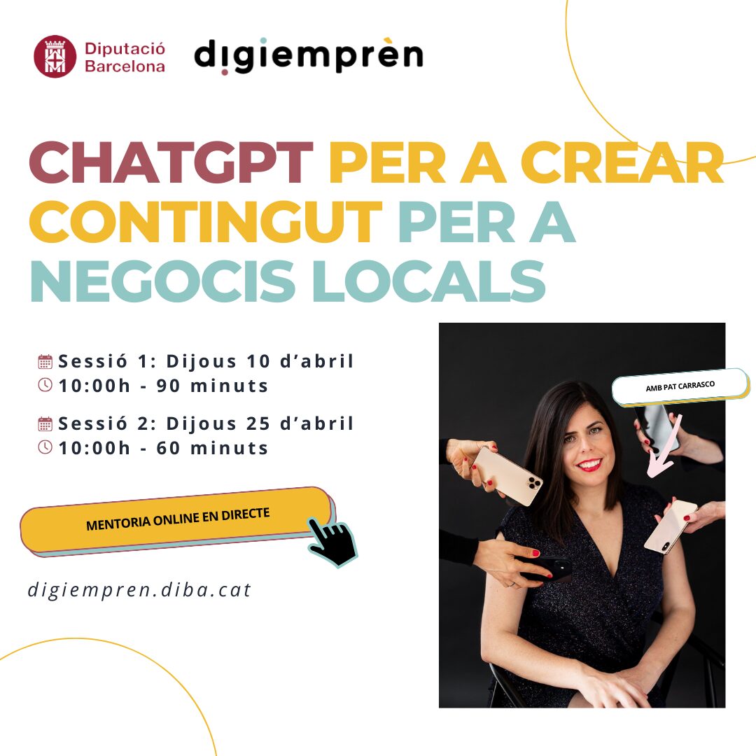 Mentoria: ChatGPT per a crear contingut per a Negocis Locals 